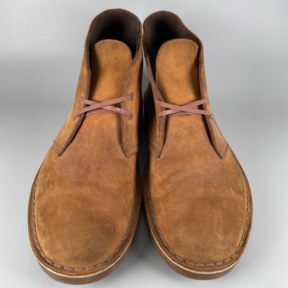 Clarks Men\'s Size 10 Brown Leather Lace Up Casual Ankle Chukka Boots Walking GUC main image 8